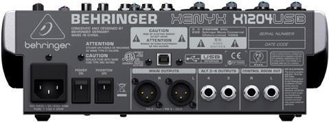 Produktbild Behringer XENYX X1204USB, 8 Kanal Mischpult Effekten und USB (Studio- und Livemixer)