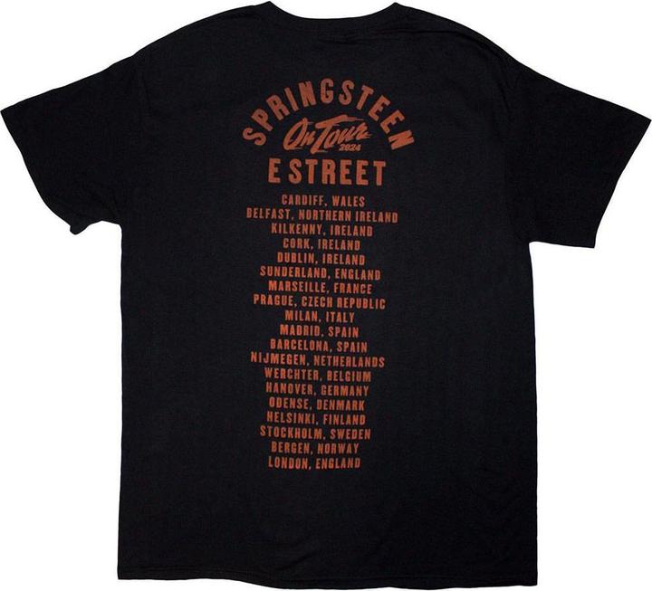 Actual product image Bruce Springsteen Unisex Adult Tour '24 E-Street Photograph Back Print T-Shirt (S)