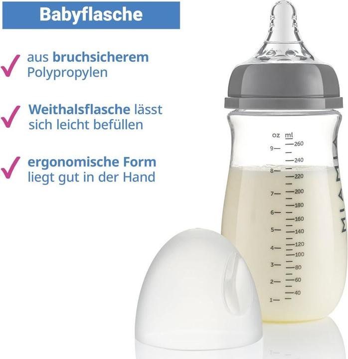 Produktbild MiaMia Babyflaschen 4-tlg. Starter-Set 3 PP-Flaschen inkl. (260 ml)