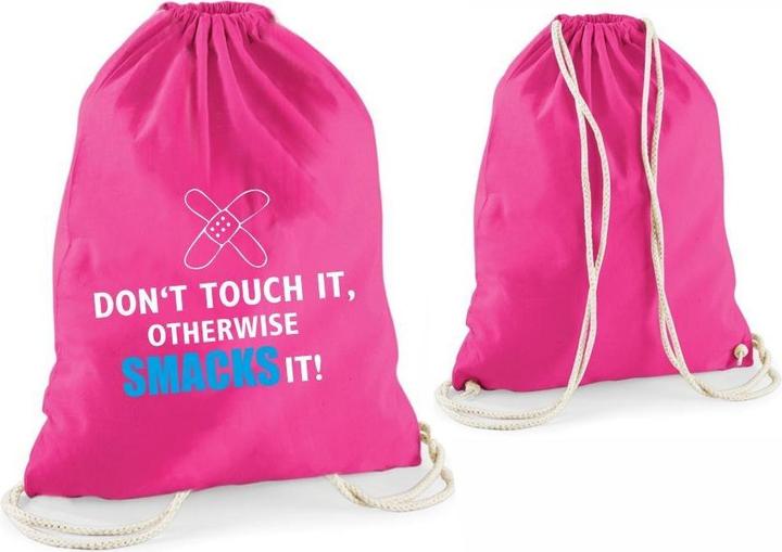 4you Design Statement-Tragebeutel Don't touch ist, otherwise smacks it! pink