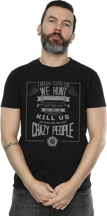 Actual product image Supernatural Mens Crazy People T-Shirt (S)
