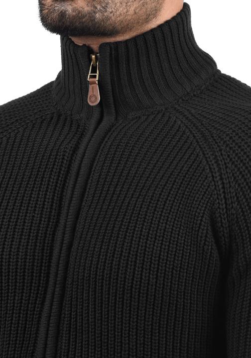 Actual product image Solid Xenos Men's Cardigan Chunky Knit Jacket With Funnel Neck Made Of 100% Cotton (S)