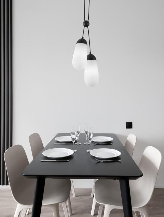 Produktbild Nova Luce BLAKY Pendelleuchte E14 2-fach Schwarz 150x25,2cm dimmbar 9092825 (E14)