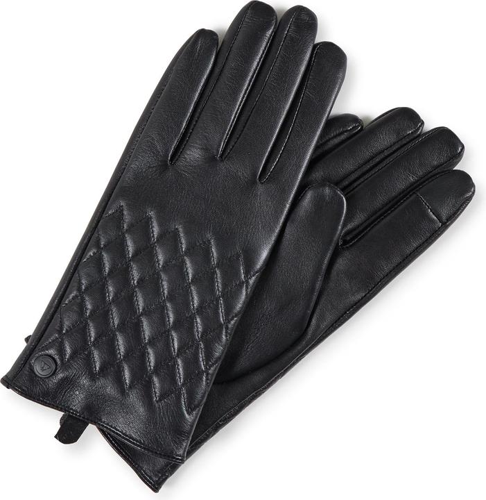 Cash-Mere Lederhandschuhe mit caro style und Touchscreen tauglich