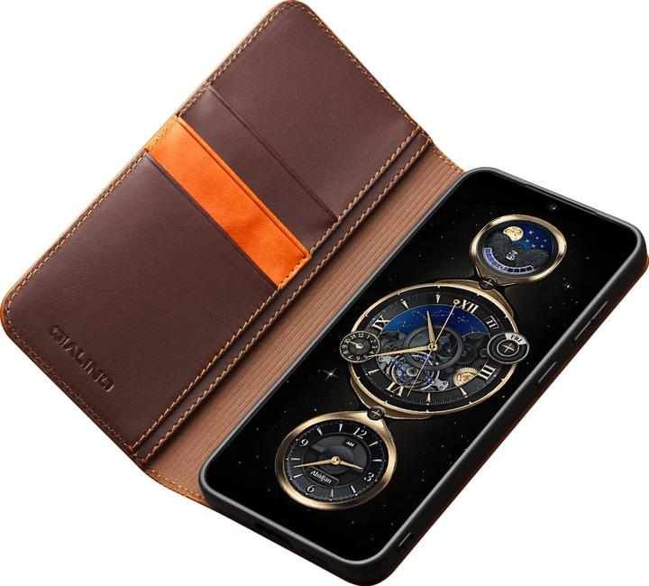 Image du produit QiAlino Fourre Flip Matt Wallet cuir véritable (Samsung Galaxy S25+)