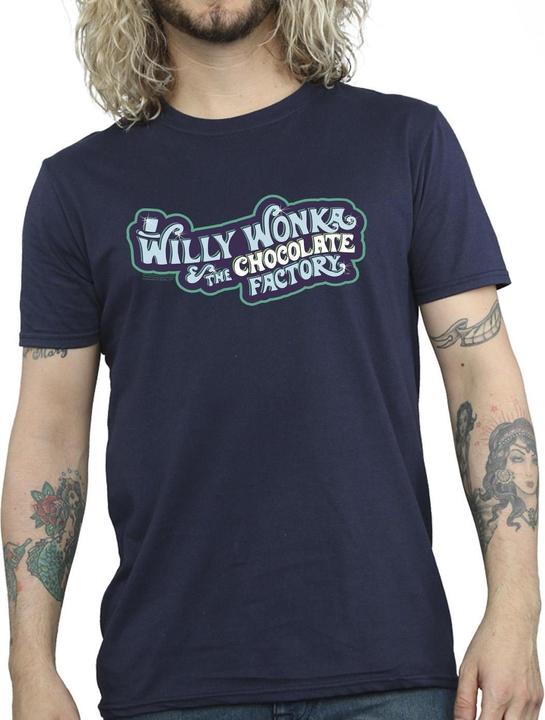 Actual product image Willy Wonka & the Chocolate Factory Mens Chocolate Factory Logo T-Shirt (3XL)