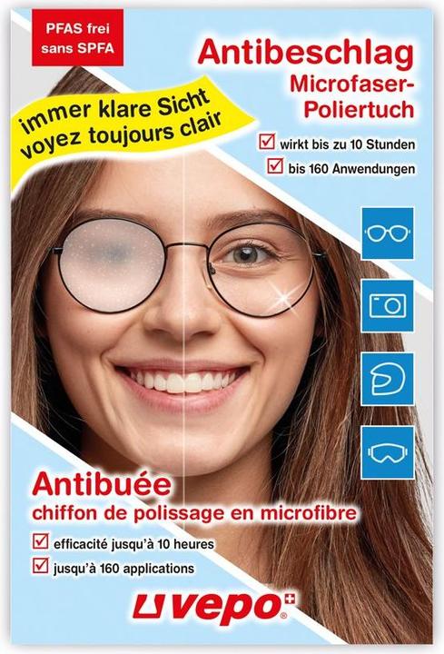 Actual product image Vepo Anti-fog microfibre polishing cloth 10 hours 160 applications