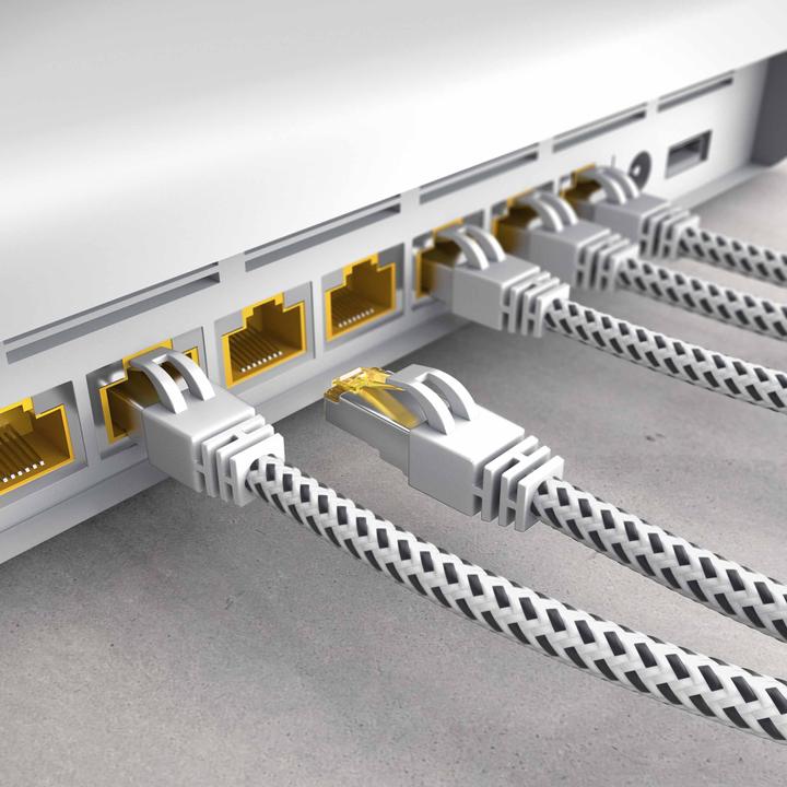 Produktbild Primewire CAT.7 Netzwerkkabel Baumwollmantel, Gigabit Ethernet CAT 7 LAN Kabel, 10000 Mbit/s Patchkabel (S/FTP, CAT7, 7.50 m)