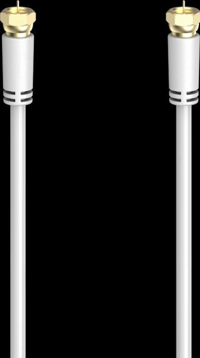 Actual product image Hama SAT connection cable, F plug - F plug, gold-plated, 1.5 m, 100 dB, White (100 dB, Antenna cable)