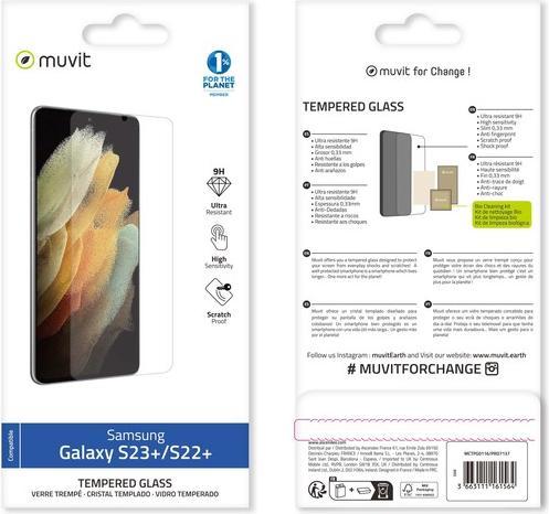 Actual product image Muvit For Change Verre Trempe Samsung Galaxy S22 Plus (1 Piece, Samsung Galaxy S22+, Samsung Galaxy S23+)