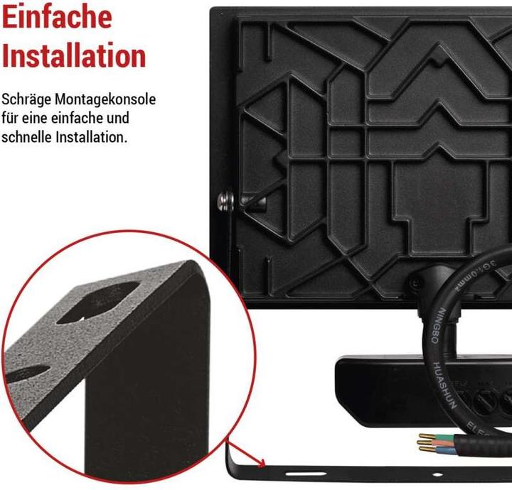 Image du produit Emos LED-Flutlicht TAMBO mit Bewegungssensor, 50 W, 5000 lm, schwarz (5000 lm, IP54)