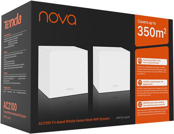 Produktbild Tenda WL-Router nova MW12-2 Home Mesh WiFi System 2 Geräte