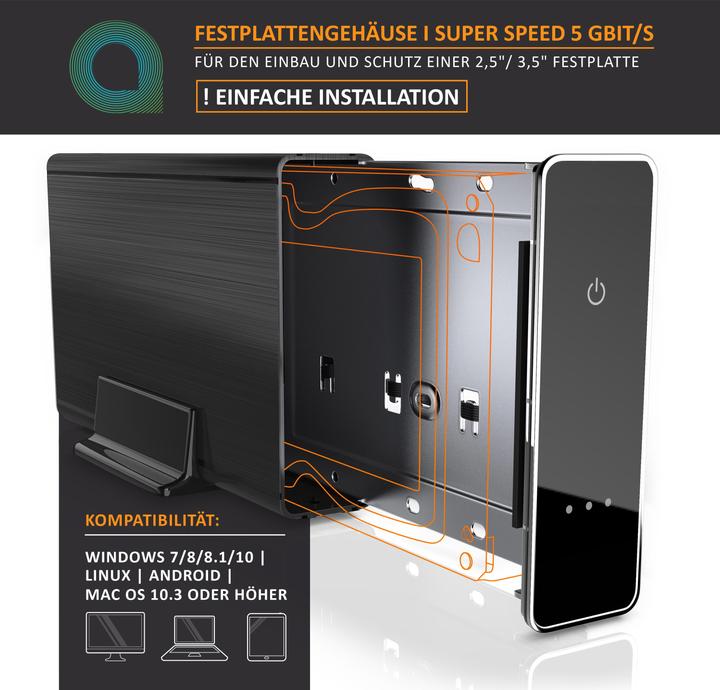 Image du produit Aplic Boîtier de disque dur externe 3,5" USB 3.0 (3.5")