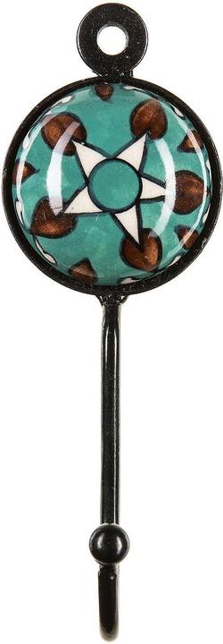 Tranquillo Wall hook hand painted turquoise / black