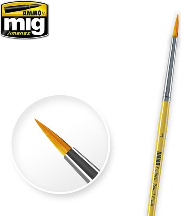 Produktbild AMMO by MIG Jimenez AMMO MIG-8615 4 Syntetic Round Brush, Multicolour
