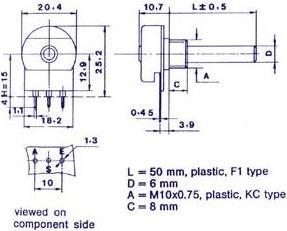 Produktbild OMEG Potmeter Mono Lin 10k