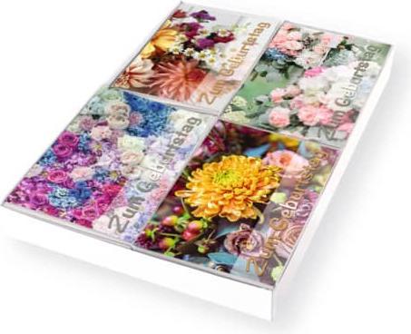 Produktbild No Name Grusskartensortiment 'Geburtstag Blumenserie' (100 Stk.)