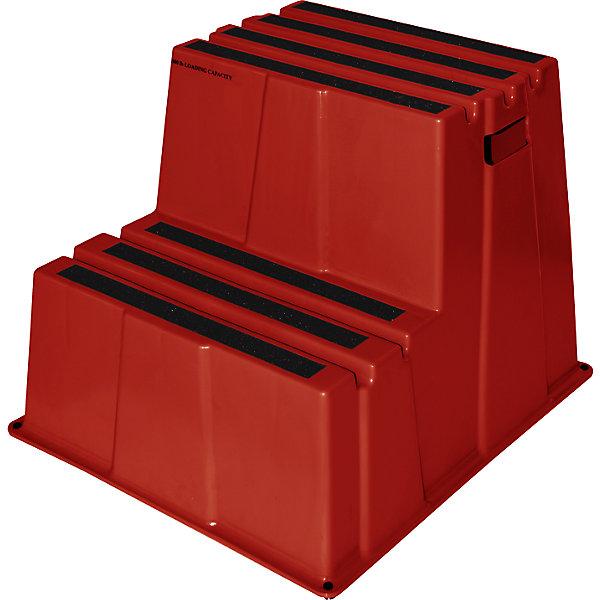 Actual product image Twinco Plastic step with non-slip step surface, max. load 150 kg, 2 steps, red. (Stile, 66 cm)