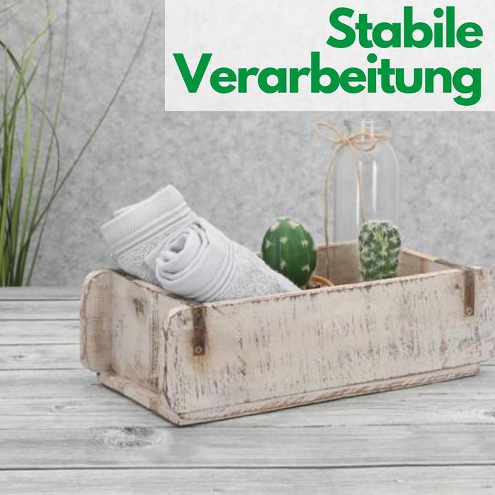 Produktbild Novaliv Holzkiste Vintage Weiss 30 x 15 x 10 cm Alte Ziegelform Holz EIN KAMMER Allzweckkiste aus rec (30 x 15 x 10 cm)