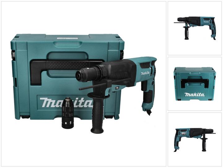 Makita HR 2630 TJ Kombihammer 800 W 2,4 J SDS Plus + Schnellspannfutter + Makpac (Netzbetrieb)