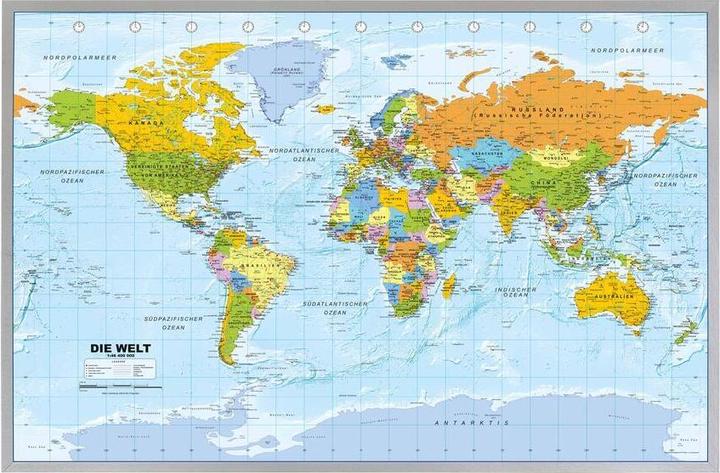 Actual product image Political world map on cork pinboard