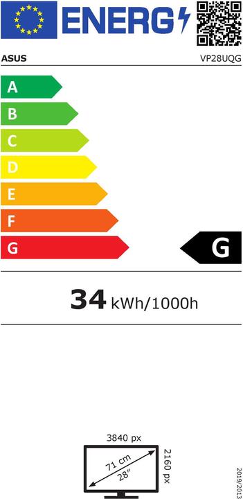 Energie-Label ASUS Vp28uqg (3840 x 2160 Pixel, 28")