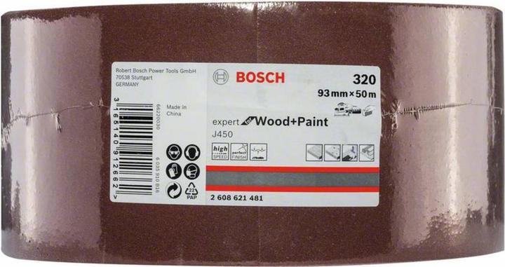 Actual product image Bosch Professional Zubehör Sanding sheet J450 Expert for Wood and Paint, 93 mm x 50 m, G320 (320)
