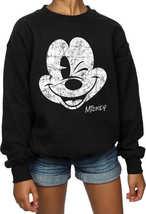 Produktbild Disney Mädchen Mickey Mouse Gesicht Baumwoll Sweatshirt (140, 146)