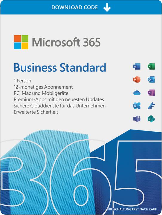 Produktbild Microsoft 365 Business Standard (1 User, 5 Geräte/User, 12 Monate)