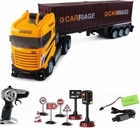 Image du produit Amewi Semi-remorque avec remorque porte-conteneurs 1:16, RTR (RTR Prêt à fonctionner)