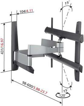 Vogels EFW 6345, LCD/Plasma Wandhalterung, dreh-/neigbar (Wand, 45 kg)