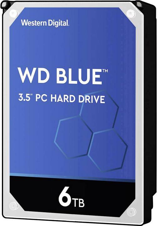 Actual product image WD Internal Hard Drive 8.9 cm (3.5 inch) Blue™ 6 TB SATA III Bulk (6 TB, 3.5")