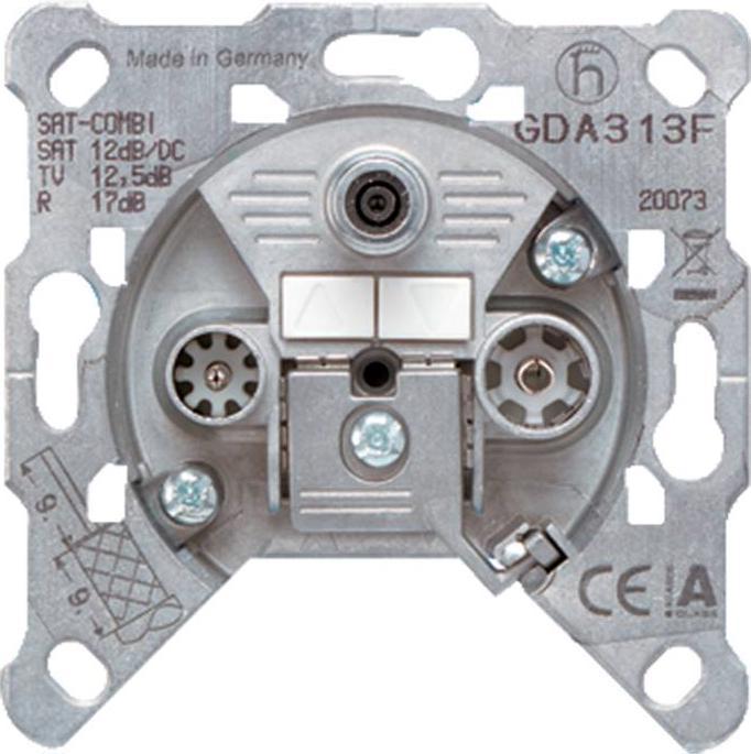 Actual product image JUNG GDA 313 F SAT + TV + Radio Metallic Socket (Plug socket)