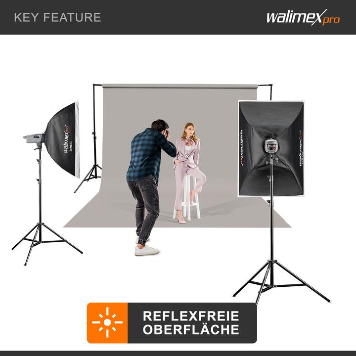 Produktbild Walimex pro Hintergrundkarton 2,60x10m light grey Fotohintergrund Backdrop Fotostudio (260 cm)