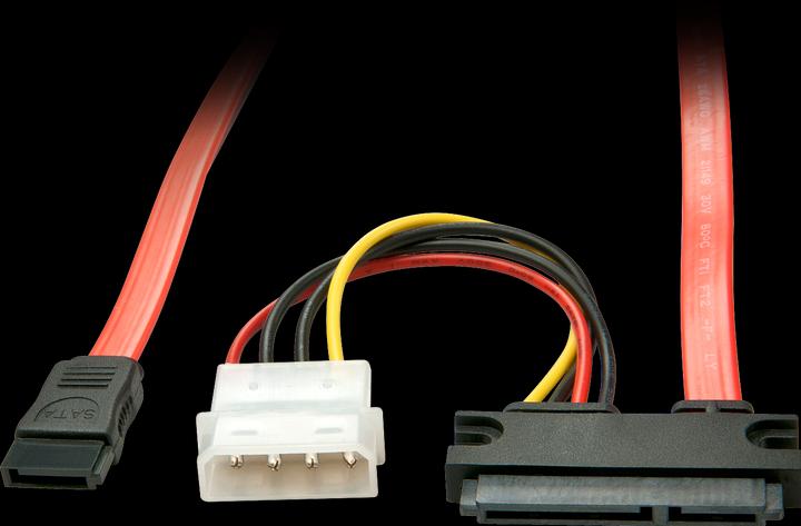 Actual product image Lindy SATA cable internal power supply, 4-pin, SATA to SATA Combo (W)