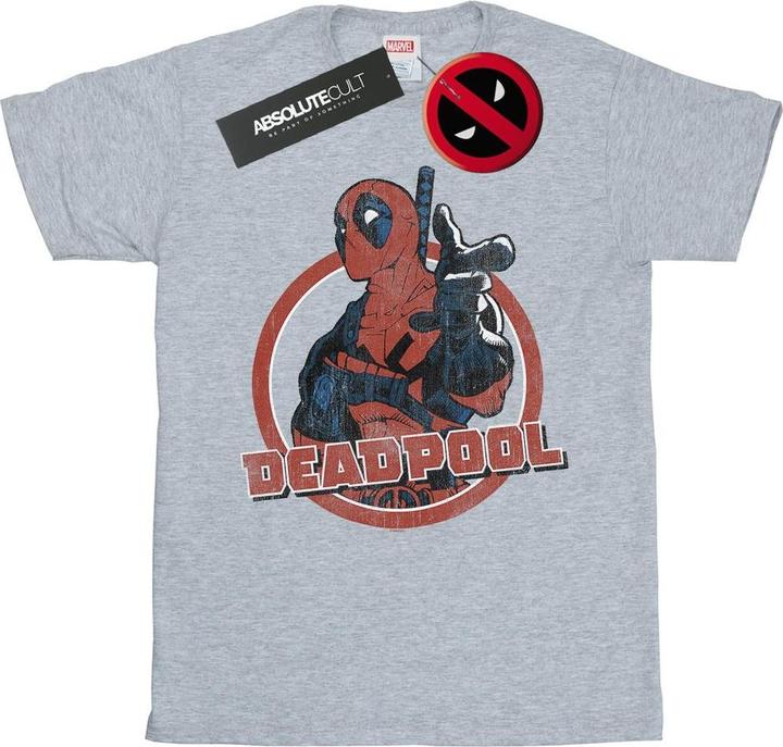 Actual product image Womens/Ladies Deadpool Gun Finger Cotton Boyfriend T-Shirt (S)