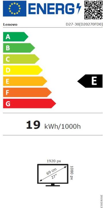 Label énergétique Lenovo D27-30 (1920 x 1080 pixels, 27")