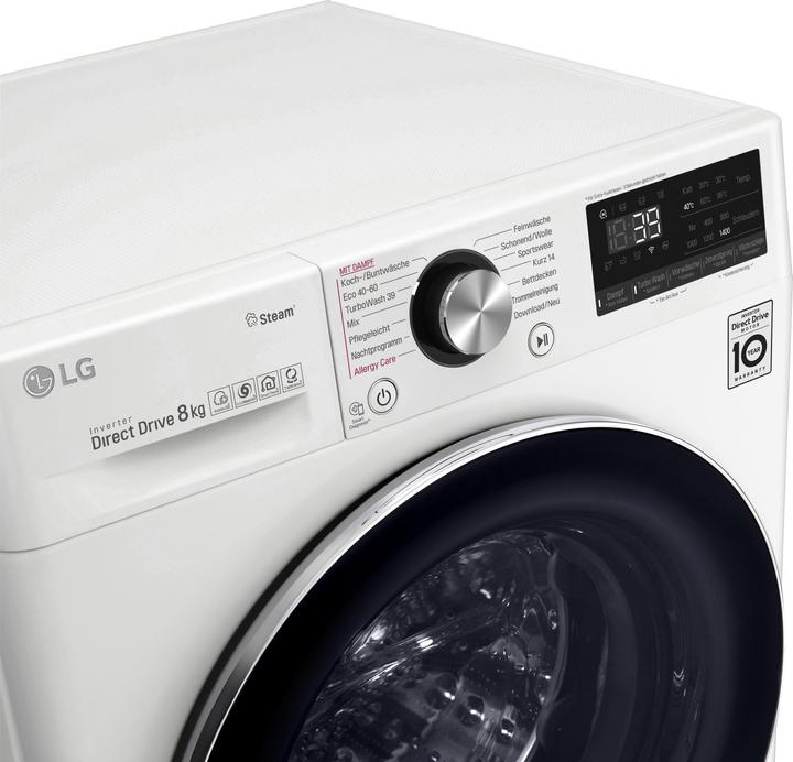 Produktbild LG F4WV908P2E Waschmaschine Freistehend Frontlader C (8 kg, Links)