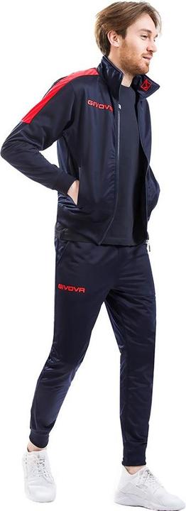 Givova Tuta Revolution Trainingsanzug marineblau-rot TR033 0412 L (L)