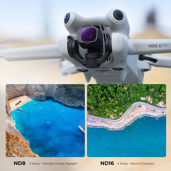 Produktbild K&F Concept 6pcs Filter Kit, CPL+ND8+ND16+ND32+ND64+ND128, HD, Anti-Reflection Green Coating, Waterproof and Scr (Drohnen Filter, DJI Mini 4 Pro)