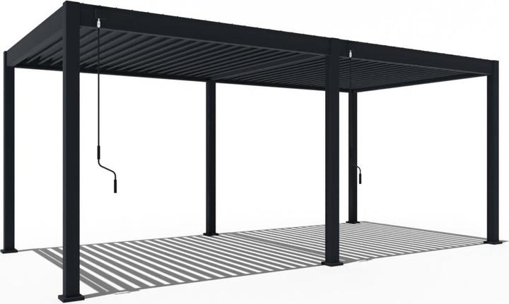 Weide Deluxe | Voll-Alu Pavillon | 3 x 6 M | Lamellendach anthrazit | Pergola freistehend (600 cm, 255 cm)