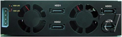 Actual product image Joujye ST-1040SS backplane, 4x 2.5" SAS/SATA HDD