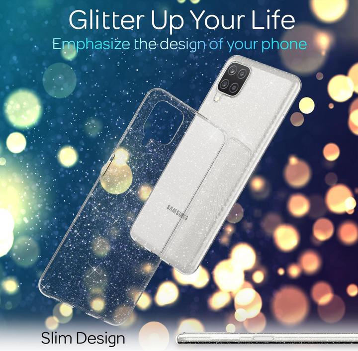 Immagine prodotto Nalia Copertura in silicone trasparente con glitter (Samsung Galaxy A12)