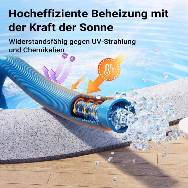 Produktbild Wiltec Poolschlauch 21 m ⌀32 mm Schwimmbadschlauch mit Muffe Saugschlauch
