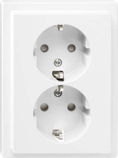Actual product image Merten Socket outlet 2f ws glz ARTEC UP w.BS IP20 MEG2420-5019
