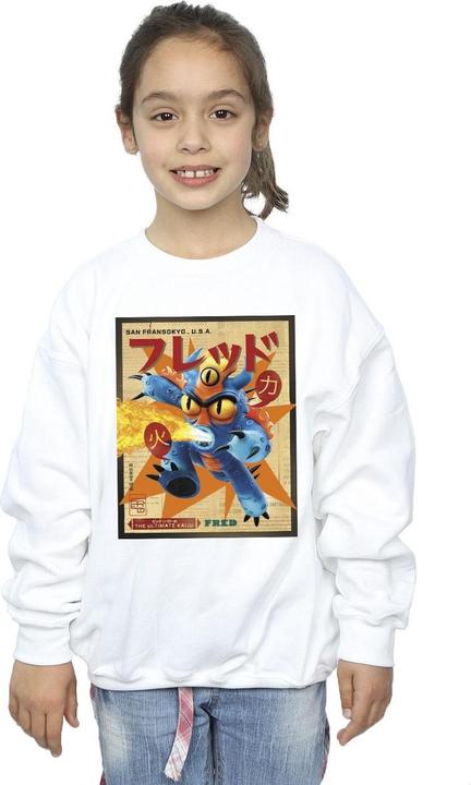 Actual product image Disney Girls Big Hero 6 Baymax Fred Newspaper Sweatshirt (152, 158)