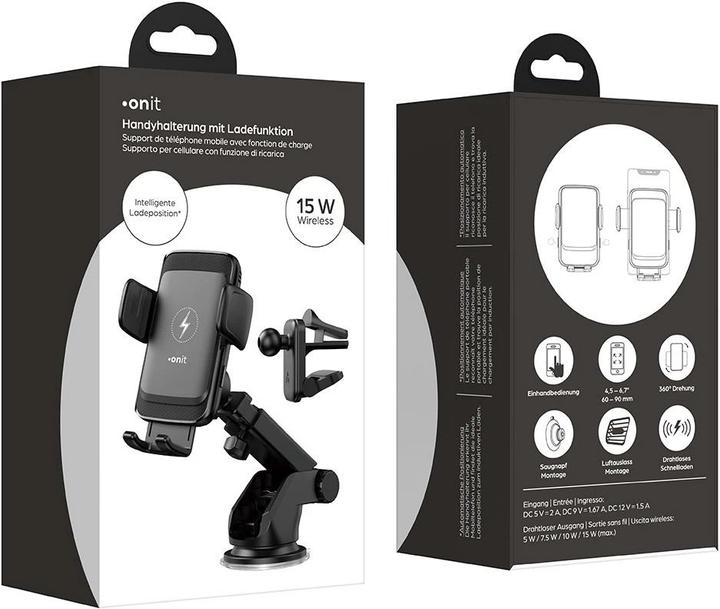 Produktbild Onit Handyhalterung Smart mit Ladefunktion, Befestigung
