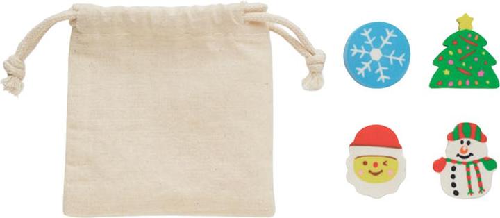 Actual product image MidOcean Christmas Eraser Set (Pack of 4)