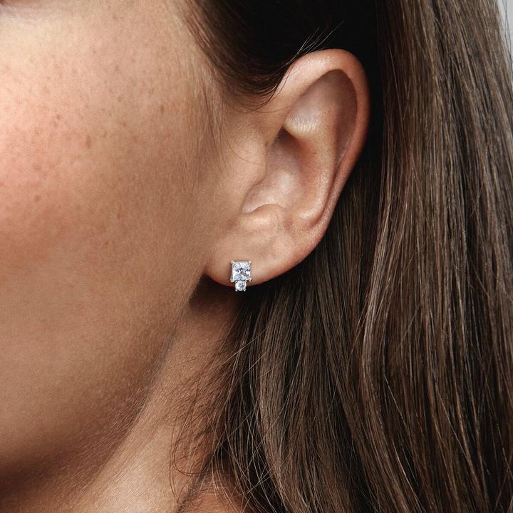 Produktbild Pandora Ohrstecker Funkelnde Rund & Eckig (Silber 925, Mit Stein(en))