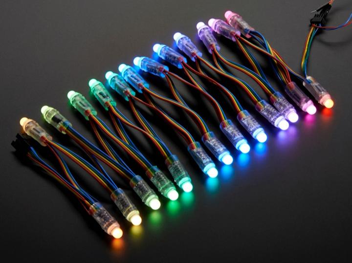 Image du produit OEM Pixels LED RVB numériques diffusés de 12 mm (25 brins) WS2801